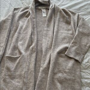 LOFT Taupe Open Front Cardigan